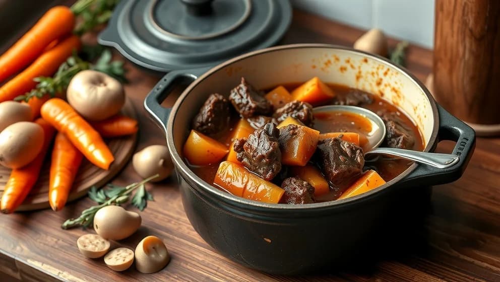 Allt i ett-gryta högrev på 4 timmar