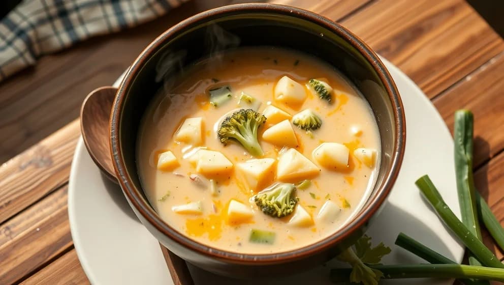 Broccolisoppa med potatis och purjolök