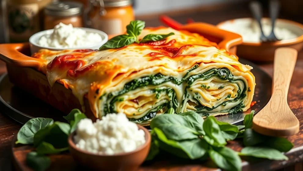 Lasagne med ricotta och spenat hemma