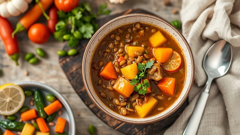 Linsgryta med potatis och morötter